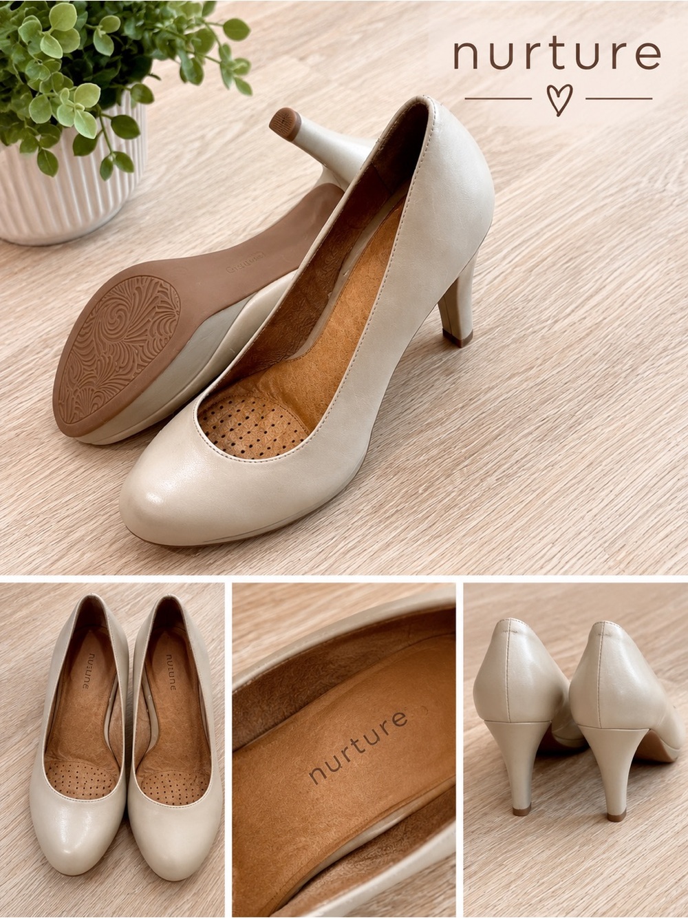 Nurture by Lamaze Ivory Leather Mid-Heel Pumps